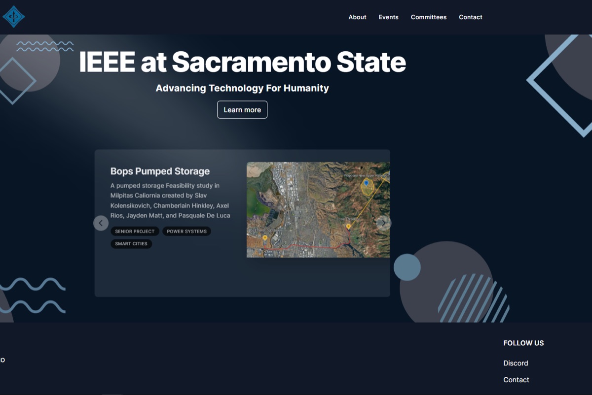 Sac State IEEE club website screenshot